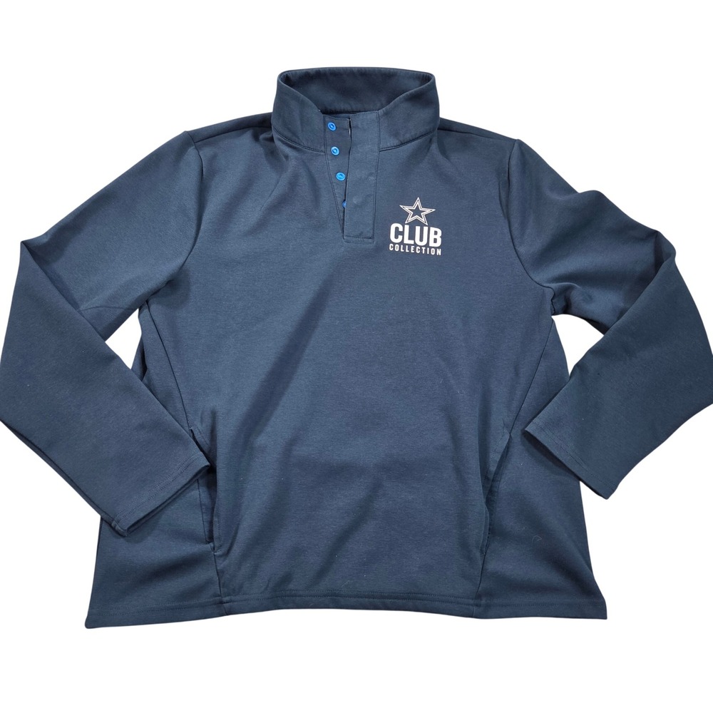 Dallas Cowboys Authentic Club Collection 1/4 Snap Pullover Mens Medium Navy Blue